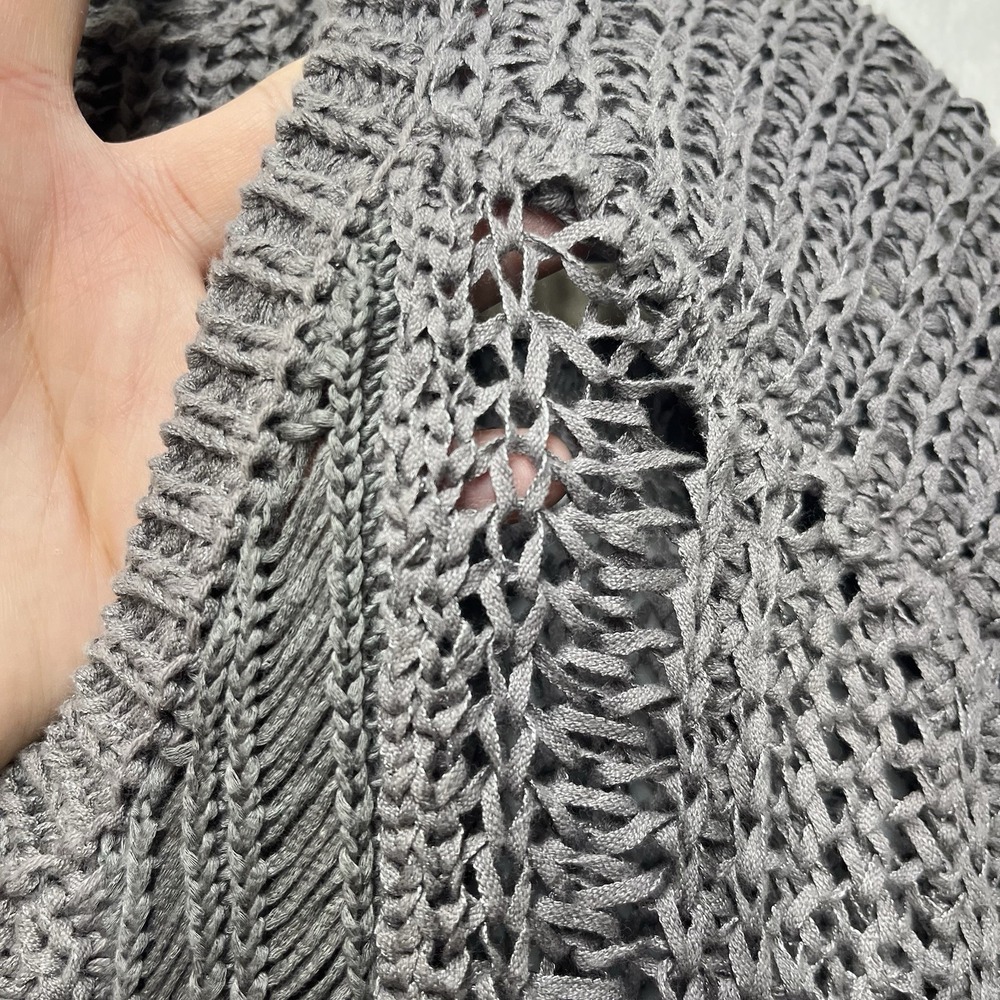 The Kooples Open‎ Knit Sweater Womens Medium Gray - Picture 5 of 13